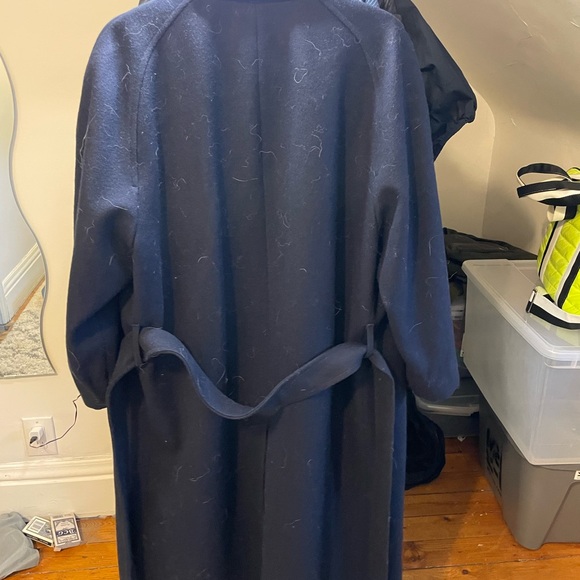 London Fog Dark Blue Wool Trench Coat - Picture 8 of 10
